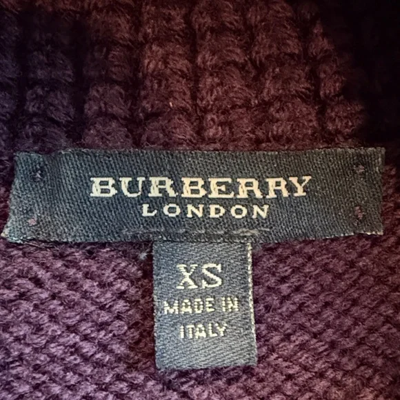 BURBERRY London Purple Extra Fine Merino Turtleneck Sweater Size X-Small - Picture 7 of 9